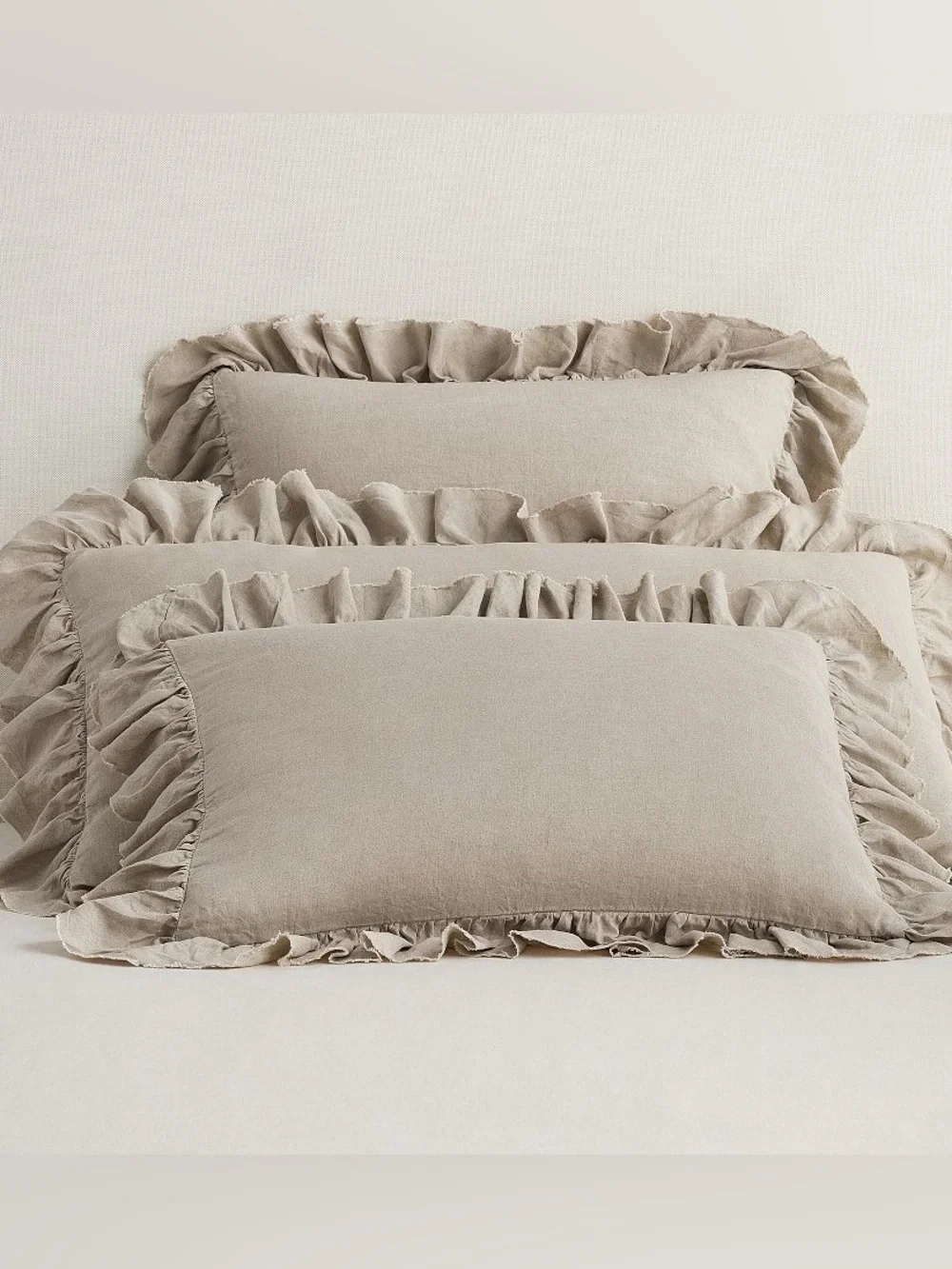 POTTERY BARN BELGIAN FLAX LINEN RUFFLE STANDARD SHAM